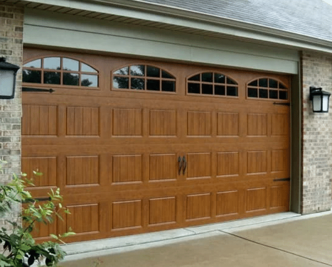 Wood Grain Garage Doors with Windows